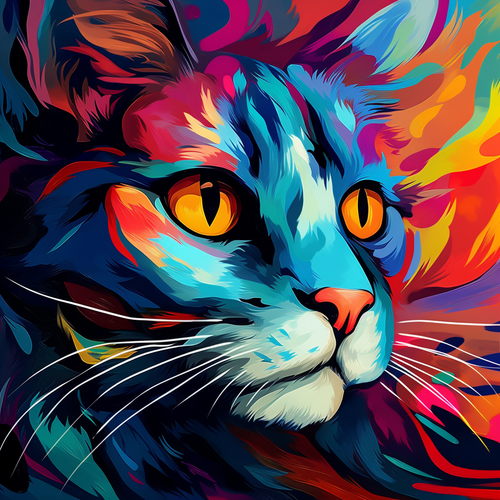 Färgad abstrakt katt