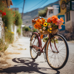 Cykel med blommor