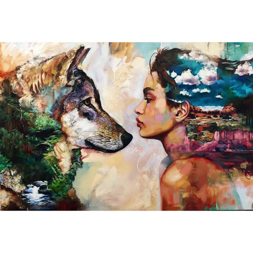 Wolf - Vrouw | Diamond Painting