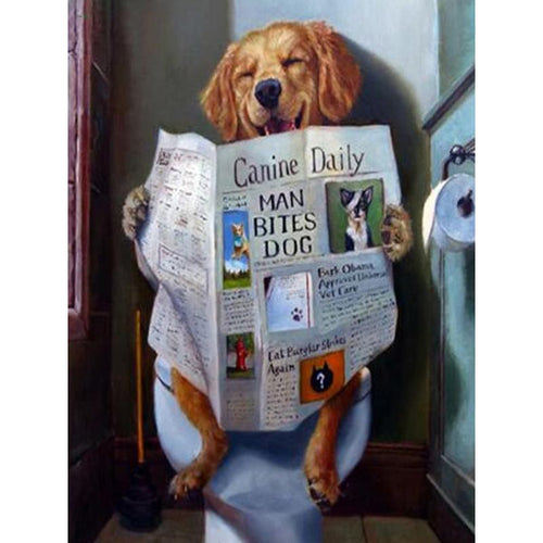 Hond Leest Krant | Diamond Painting