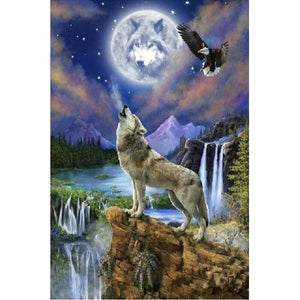 Huilende Wolf | Diamond Painting